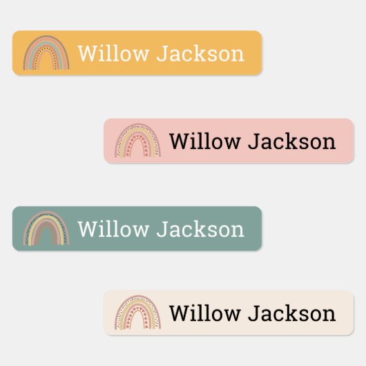 Gepersonaliseerde Boho Rainbow School naamlabels Labels (Groep)