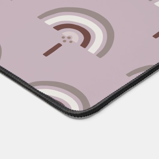 Gepersonaliseerde Boho Rainbow Zilver Roze Bureaumat (Hoek)