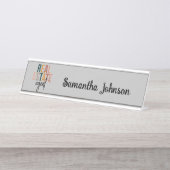 Gepersonaliseerde Boho Real Estate Agent Gift Bureau Naambordje (Voorkant)