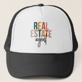 Gepersonaliseerde Boho Real Estate Agent koninklij Trucker Pet (Voorkant)
