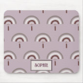  gepersonaliseerde Boho regenboog zilver roze Muismat (Voorkant)