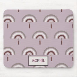  gepersonaliseerde Boho regenboog zilver roze Muismat
