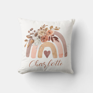 Gepersonaliseerde Boho Rust Terracotta Rainbow Kussen