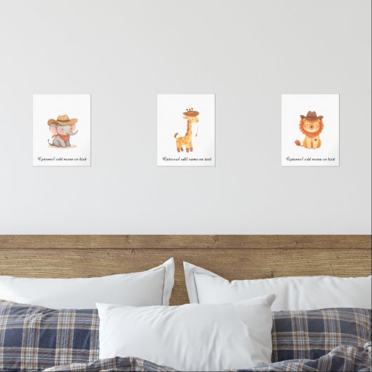 Gepersonaliseerde Boho Safari Cowboy Nursery Room  Muurkunst Sets (Slaapkamer)