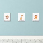 Gepersonaliseerde Boho Safari Cowboy Nursery Room  Muurkunst Sets (Houten vloer)