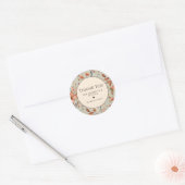 Gepersonaliseerde Boho Sage Green Wildflower Bedan Ronde Sticker (Envelop)