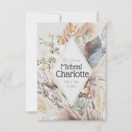 Gepersonaliseerde Boho stijl bruiloft Kaart