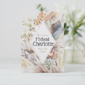 Gepersonaliseerde Boho stijl bruiloft Kaart (Staand voorkant)