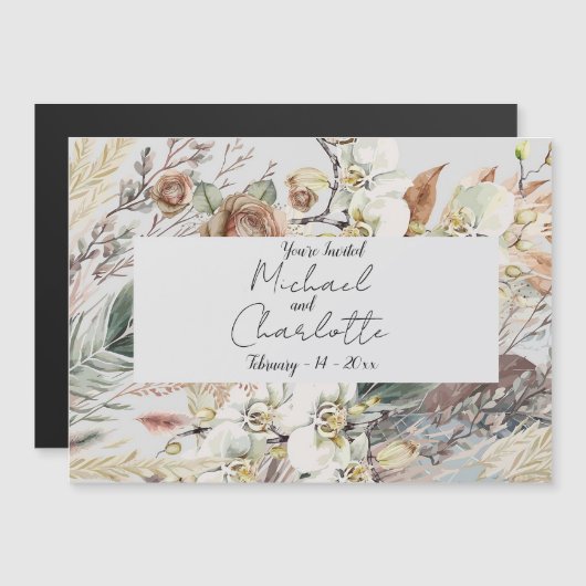 Gepersonaliseerde Boho stijl bruiloft Magnetische Uitnodiging (Voorkant / Achterkant)