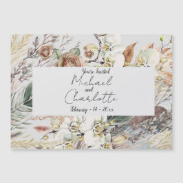 Gepersonaliseerde Boho stijl bruiloft Magnetische Uitnodiging