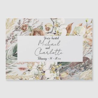 Gepersonaliseerde Boho stijl bruiloft Magnetische Uitnodiging