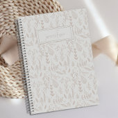 Gepersonaliseerde Boho Taupe Fun Schattige Leaf Jo Notitieboek