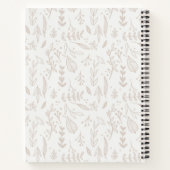 Gepersonaliseerde Boho Taupe Fun Schattige Leaf Jo Notitieboek (Achterkant)