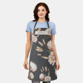 Gepersonaliseerde Boho Terracotta Crème Bloemen Schort (Gedragen)