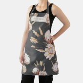 Gepersonaliseerde Boho Terracotta Crème Bloemen Schort (Insitu)