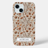Gepersonaliseerde Boho Terracotta Floral Wildflowe Case-Mate iPhone Case (Achterkant)