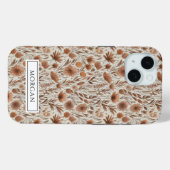 Gepersonaliseerde Boho Terracotta Floral Wildflowe Case-Mate iPhone Case (Achterkant (horizontaal))