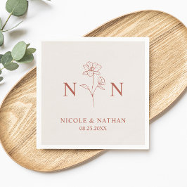 Gepersonaliseerde Boho Terracotta Rust | Monogramm Servet