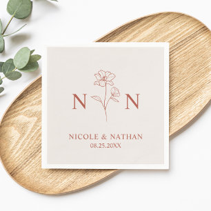 Gepersonaliseerde Boho Terracotta Rust   Monogramm Servet