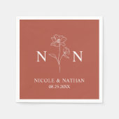 Gepersonaliseerde Boho Terracotta Rust | Monogramm Servet (Voorkant)