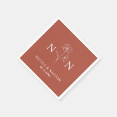Gepersonaliseerde Boho Terracotta Rust | Monogramm Servet (Hoek)