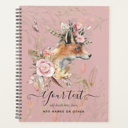 GEPERSONALISEERDE Boho Vos Veren Herdenkingscadeau Planner (Voorkant)