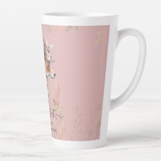 GEPERSONALISEERDE Boho Vos Veren Herinneringscadea Latte Mok (Rechts)