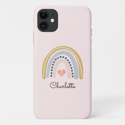 Gepersonaliseerde Boho Waterverf Rainbow Case-Mate iPhone Case (Achterkant)