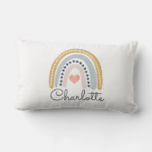 Gepersonaliseerde Boho Waterverf Rainbow Girl Kussen (Achterkant)
