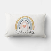 Gepersonaliseerde Boho Waterverf Rainbow Girl Kussen (Voorkant)