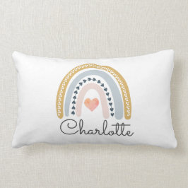 Gepersonaliseerde Boho Waterverf Rainbow Girl Kussen
