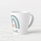Gepersonaliseerde Boho Waterverf Rainbow Latte Mok (Rechterhoek)