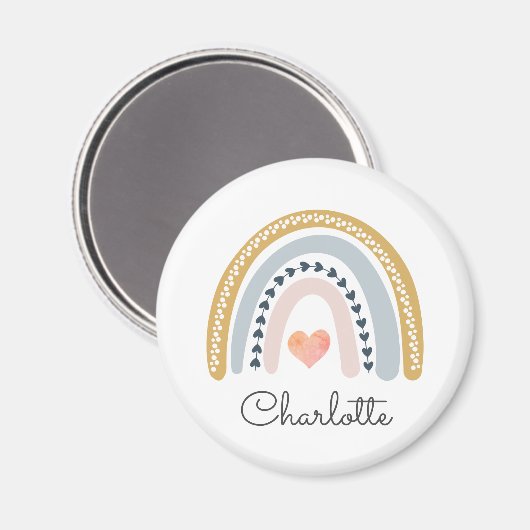 Gepersonaliseerde Boho Waterverf Rainbow Magneet (Voorkant / Achterkant)