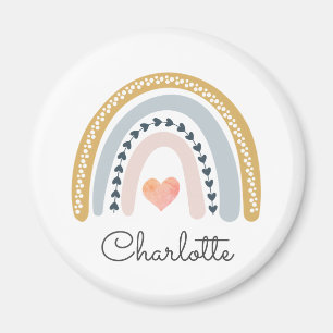 Gepersonaliseerde Boho Waterverf Rainbow Magneet