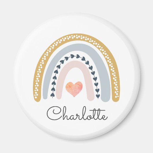 Gepersonaliseerde Boho Waterverf Rainbow Magneet (Voorkant)