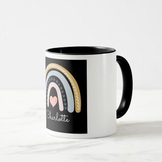 Gepersonaliseerde Boho Waterverf Rainbow Mok (Voorkant rechts)