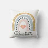 Gepersonaliseerde Boho Waterverf Rainbow Name Girl Kussen (Achterkant)