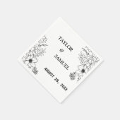 Gepersonaliseerde Boho Wedding Cocktail Paper Servet (Hoek)