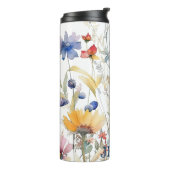 Gepersonaliseerde Boho Wilde Bloemen Thermische Tu Thermosbeker (Gedraaid links)