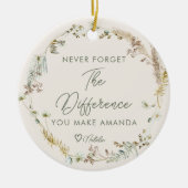 Gepersonaliseerde Boho Wildflower Bedankt voor de  Keramisch Ornament (Voorkant)