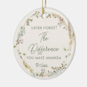 Gepersonaliseerde Boho Wildflower Bedankt voor de  Keramisch Ornament (Links)