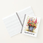 Gepersonaliseerde Boho Wildflower Bucket List Notitieboek (Binnen)