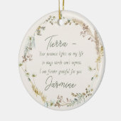 Gepersonaliseerde Boho Wildflower Vriendschap Kers Keramisch Ornament (Links)