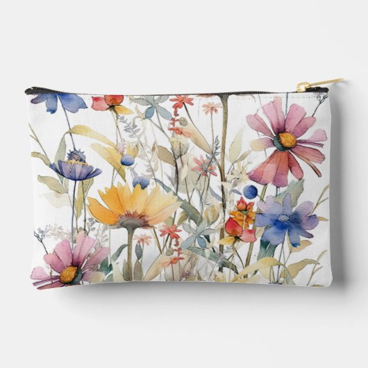 Gepersonaliseerde Boho Wildflowers Print Cut Naaiz Etui (Achterkant)