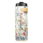 Gepersonaliseerde Boho Wildflowers Thermal Tumbler Thermosbeker (Voorkant)