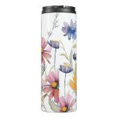 Gepersonaliseerde Boho Wildflowers Thermal Tumbler Thermosbeker (Achterkant)