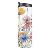 Gepersonaliseerde Boho Wildflowers Thermal Tumbler Thermosbeker (Geroteerd rechts)