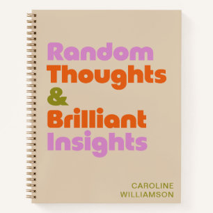 Gepersonaliseerde Bold Creatieve Gedachten Grappig Notitieboek