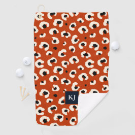 Gepersonaliseerde Bold Leopard Monogrammed Golfhanddoek