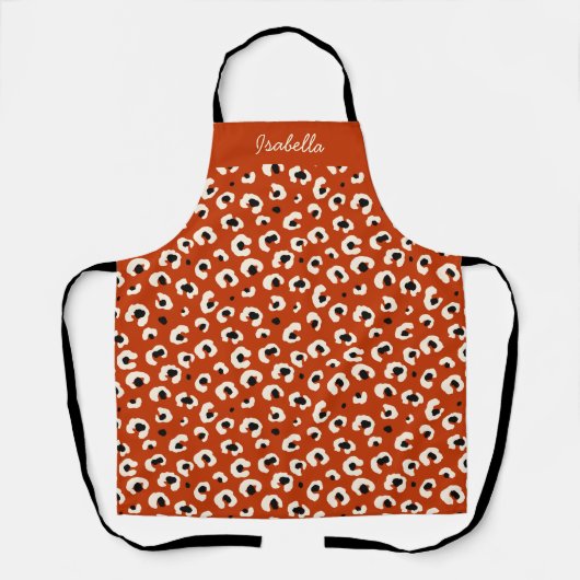 Gepersonaliseerde Bold Leopard Print Schort (Voorkant)